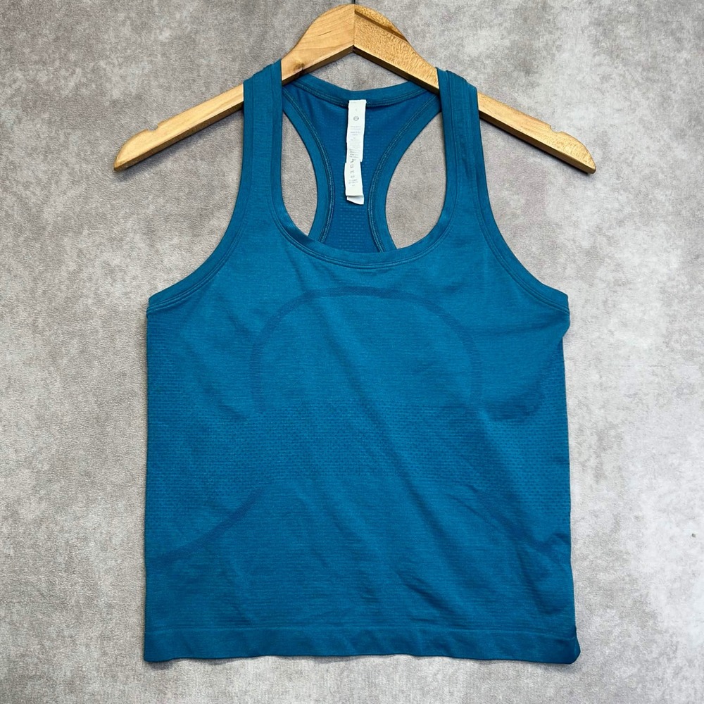 Lululemon Swiftly Tech Racerback Tank Top 2.0 Teal Blue Heather Size 6